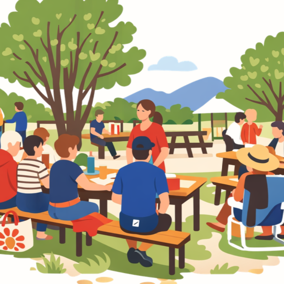 Illustration repas partagé