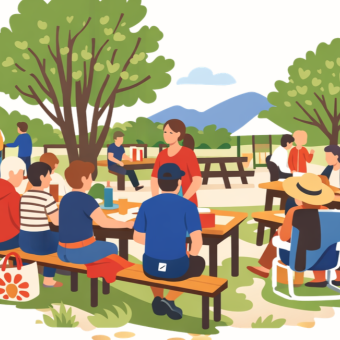 Illustration repas partagé