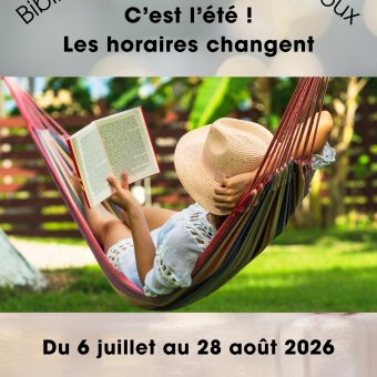 Horaires été Bibliothèque Vallouise-Pelvoux
