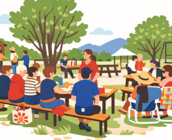 Illustration repas partagé