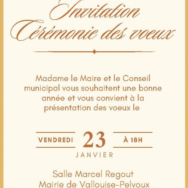 Invitation cérémonie des vœux 2026